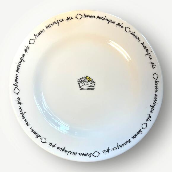 Pottery Barn Set of 4 "Dessert" plates featuring desserts | White | 8.25" | EUC - Picture 4 of 7